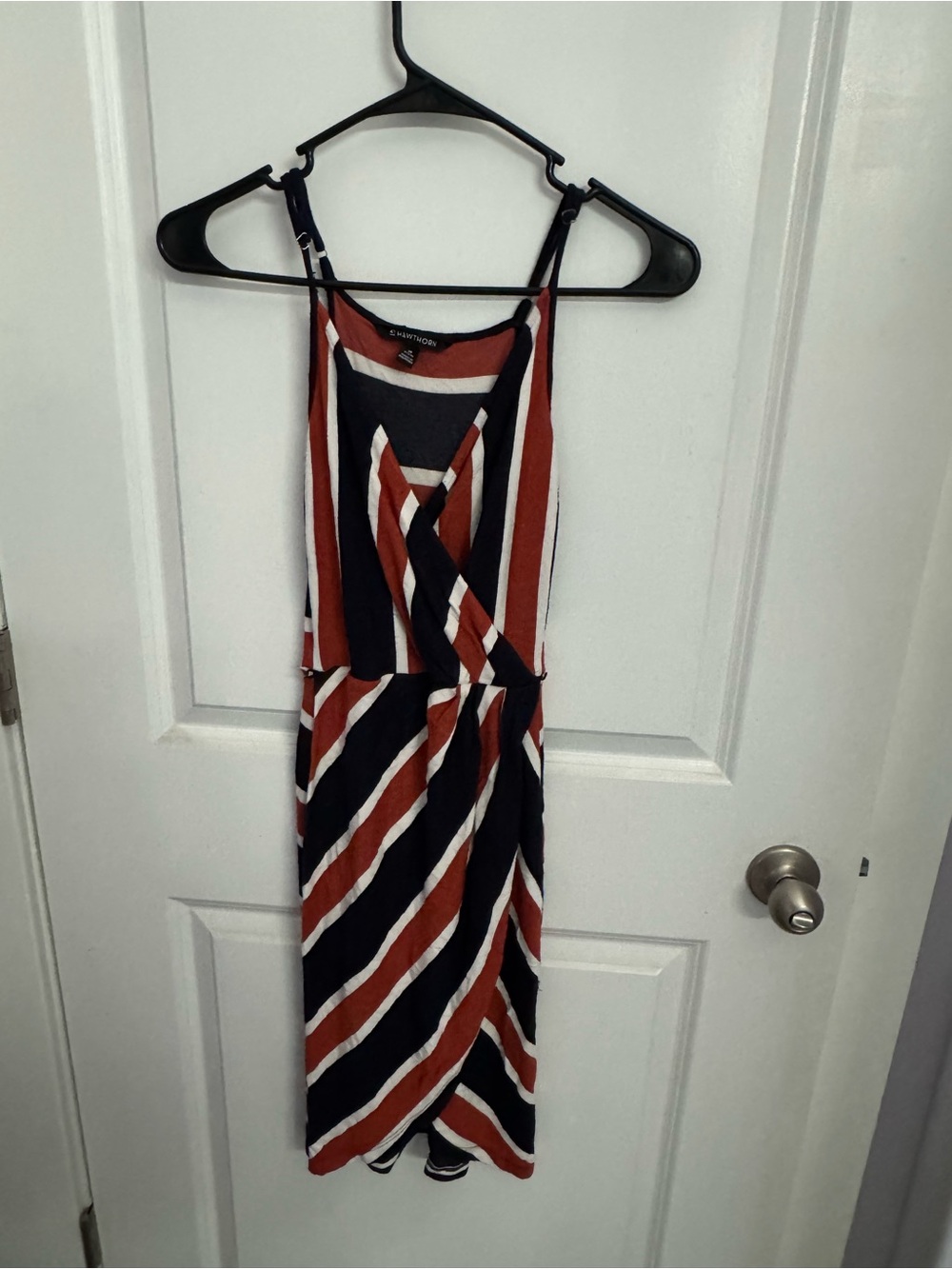 41 Hawthorn Navy, Rust & White Striped Midi Sundress